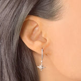 Supernova Diamond Hoop Earrings in Sterling Silver