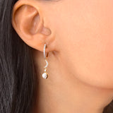 Moonlit Phases Diamond Hoop Earrings in 14K Yellow Gold Vermeil on Sterling Silver