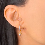 Starkissed Duo Diamond Hoop Earrings in 14K Yellow Gold Vermeil on Sterling Silver