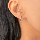 Starry Night Diamond Star Earrings in Sterling Silver