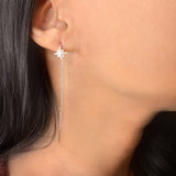 North Star Tack-In Diamond Earrings in Sterling Silver