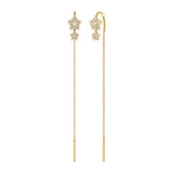 Dazzling Star Duo Tack-In Diamond Earrings in 14K Yellow Gold Vermeil on Sterling Silver