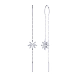 Twinkle Star Tack-In Diamond Earrings in Sterling Silver