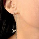Twinkle Star Tack-In Diamond Earrings in Sterling Silver