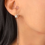 Moon Phases Tack-In Diamond Earrings in 14K White Gold
