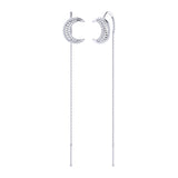 Moon Crescent Tack-In Diamond Earrings in Sterling Silver