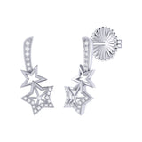 Dazzle Duo Diamond Ear Climbers in Sterling Silver