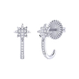 North Star Diamond Earrings in Sterling Silver
