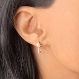 North Star Diamond Earrings in Sterling Silver