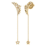 Starry Cascade Tiara Diamond Drop Earrings in 14K Yellow Gold Vermeil on Sterling Silver