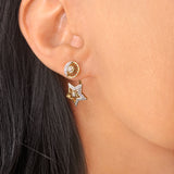 Lucky Star Diamond Stud Earrings in 14K Yellow Gold Vermeil on Sterling Silver