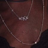 Lucky Star Layered Diamond Necklace in 14K White Gold
