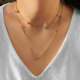 Lucky Star Layered Diamond Necklace in 14K Yellow Gold