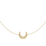 Midnight Crescent Layered Diamond Necklace in 14K Yellow Gold