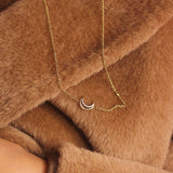 Midnight Crescent Layered Diamond Necklace in 14K Yellow Gold
