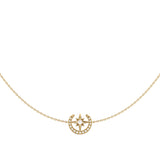 North Star Crescent Layered Diamond Necklace in 14K Yellow Gold Vermeil on Sterling Silver