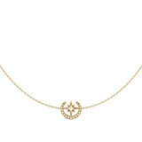 North Star Crescent Layered Diamond Necklace in 14K Yellow Gold