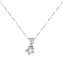 Wishing Star Diamond Pendant Necklace in Sterling Silver