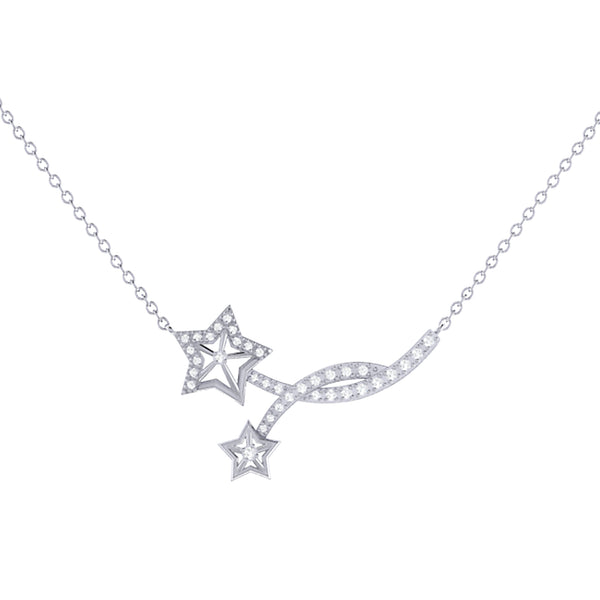 Divergent Stars Diamond Necklace in Sterling Silver
