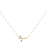 Divergent Stars Diamond Necklace in 14K Gold Vermeil on Sterling Silver