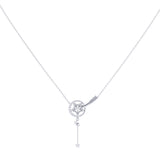 Stella Comet Diamond Drop Necklace in Sterling Silver