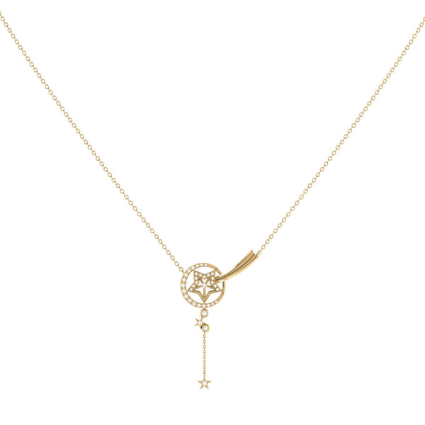 Stella Comet Diamond Drop Necklace in 14K Gold Vermeil on Sterling Silver