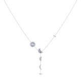 Moon Stages Diamond Y Necklace in 14K White Gold