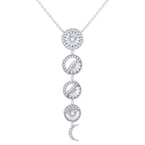 Moon Phases Diamond Necklace in 14K White Gold
