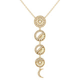 Moon Phases Diamond Necklace in 14K Yellow Gold Vermeil on Sterling Silver