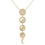 Moon Phases Diamond Necklace in 14K Yellow Gold