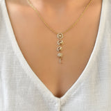 Moon Phases Diamond Necklace in 14K Yellow Gold Vermeil on Sterling Silver