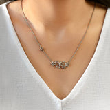 Starburst Constellation Diamond Necklace in 14K White Gold