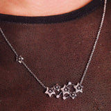 Starburst Constellation Diamond Necklace in 14K White Gold
