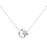 Starkissed Moon Diamond Necklace in 14K White Gold