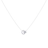 Starkissed Moon Diamond Necklace in Sterling Silver
