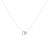 Starkissed Moon Diamond Necklace in 14K White Gold