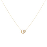 Starkissed Moon Diamond Necklace in 14K Yellow Gold Vermeil on Sterling Silver