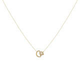 Starkissed Moon Diamond Necklace in 14K Yellow Gold