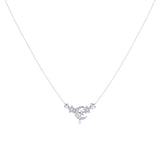 Star Cluster Moon Crescent Diamond Necklace in 14K White Gold