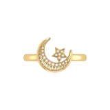 Starkissed Crescent Diamond Ring in 14K Yellow Gold Vermeil on Sterling Silver