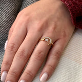 Starkissed Crescent Diamond Ring in 14K Yellow Gold Vermeil on Sterling Silver