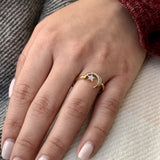 Starkissed Crescent Diamond Ring in 14K Yellow Gold