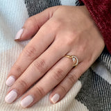 Starkissed Crescent Diamond Ring in 14K Yellow Gold Vermeil on Sterling Silver