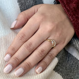 Starkissed Crescent Diamond Ring in 14K Yellow Gold