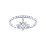 North Star Diamond Charm Ring in Sterling Silver