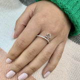 Lucky Star Diamond Charm Ring in 14K White Gold