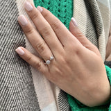 Full Moon Star Diamond Open Ring in 14K White Gold