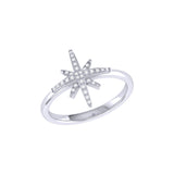 North Star Diamond Ring in 14K White Gold