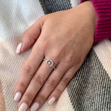 Crescent North Star Diamond Ring in 14K White Gold