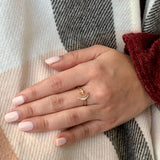 Starlit Moon Diamond Ring in 14K Yellow Gold